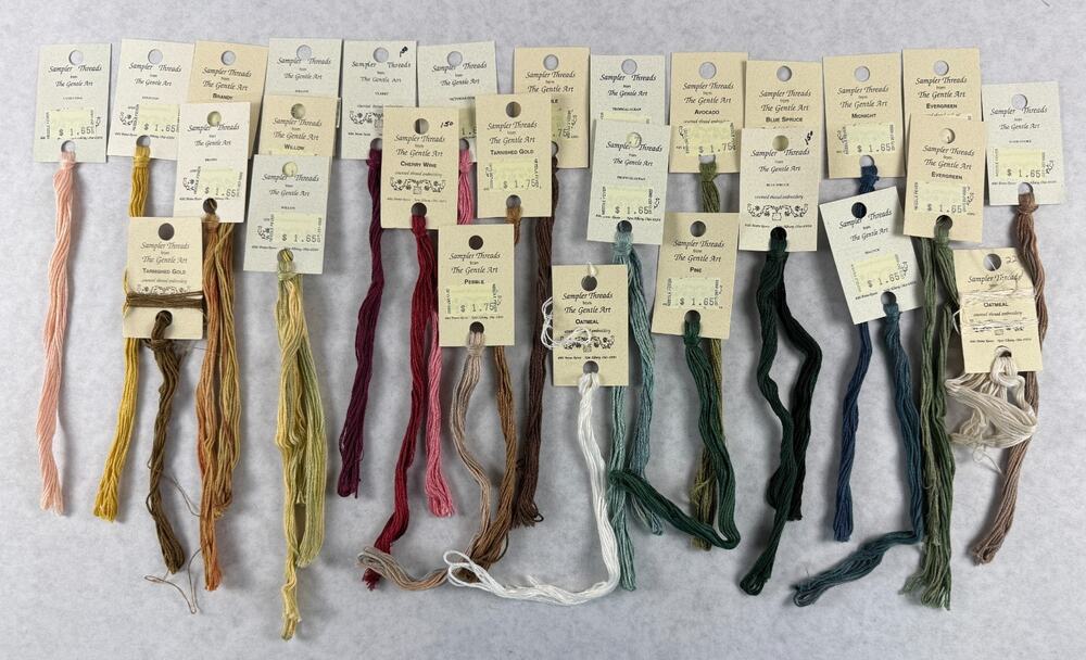 Gentle Art Sampler Threads Floss Lot 27 Skeins Overdyed Cross Stitch Embroidery